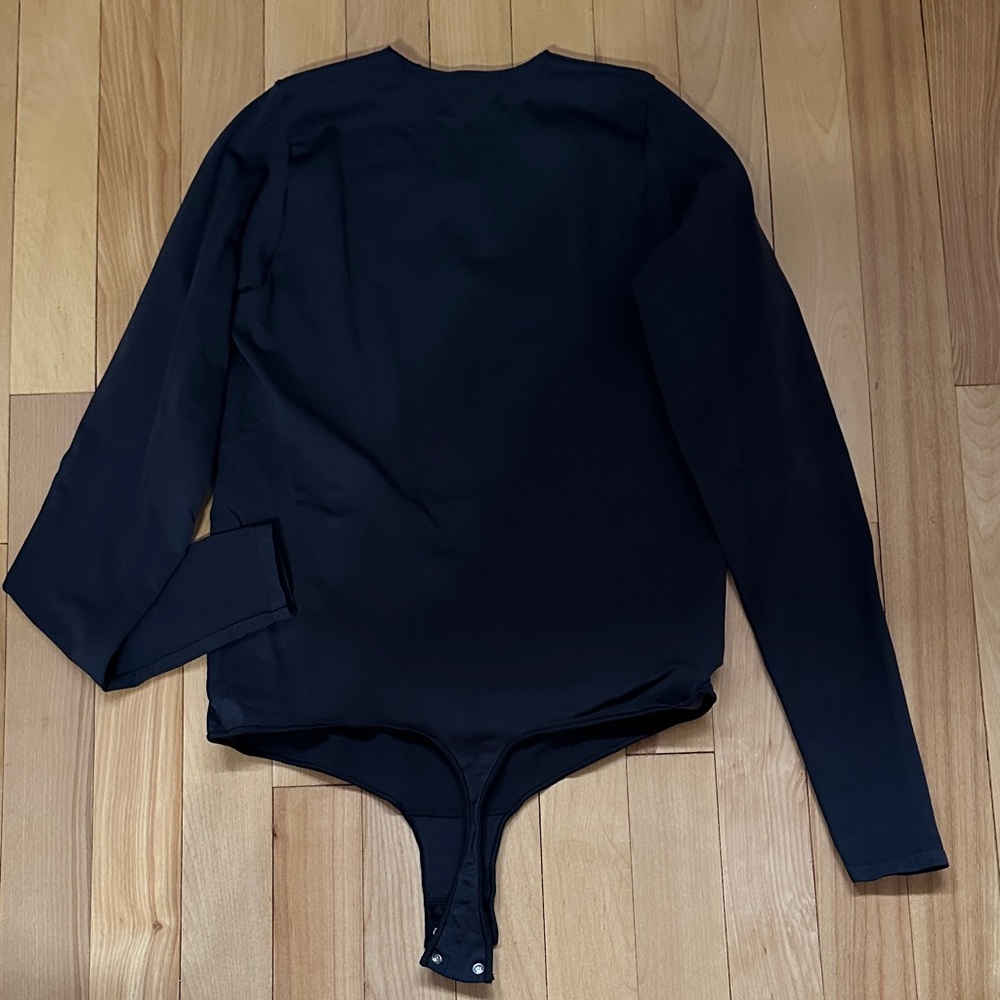 SKIMS Black Long Sleeve Bodysuit